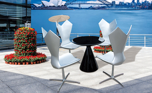 玻璃钢现代简约组合户外桌椅