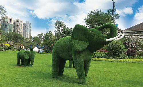 公園廣場創意玻璃鋼大象設計