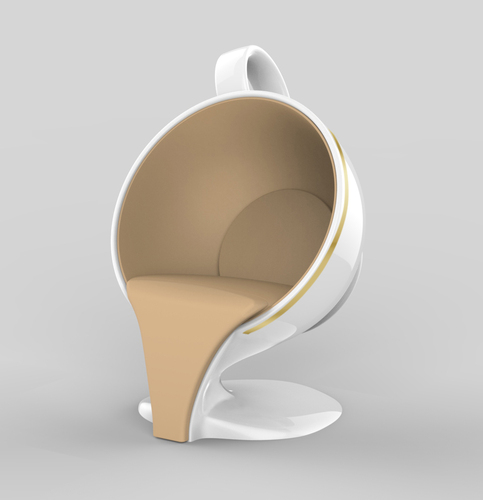 現代簡約玻璃鋼椅子單人椅咖啡杯