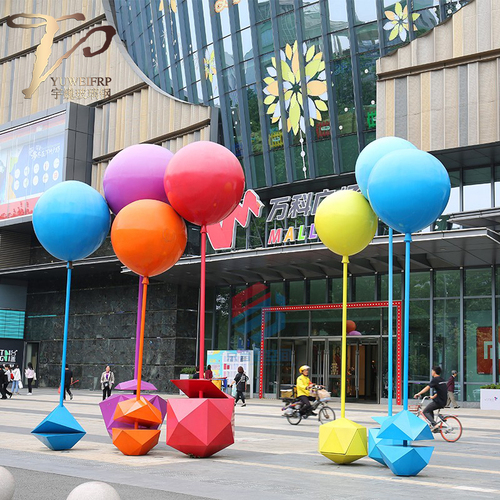 商业街不锈钢雕塑定制玻璃钢气球雕塑